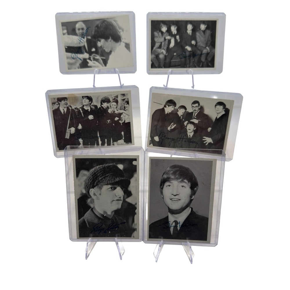 Beatles B&W 1964 O-Pee-Chee Card Lot 6 Series 2 & 3 #157‎ John Lennon Portrait